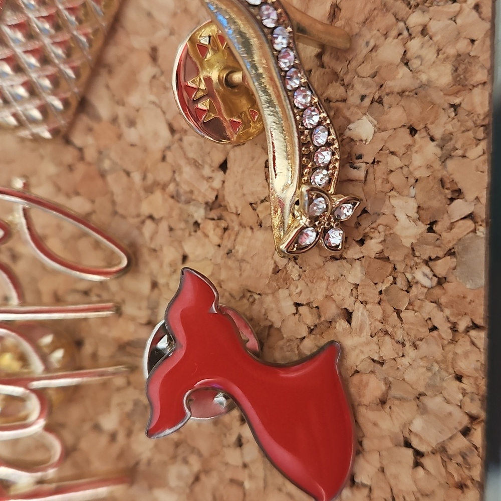 Gold and Red Fashion Pin Set - Picture 3 of 4